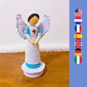 crocheted nurse doll