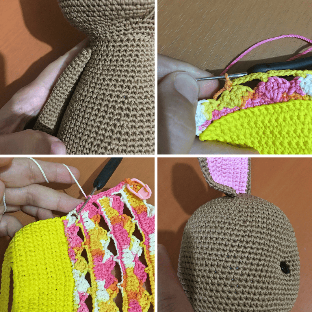 Just a collage of picture I took while making the pattern