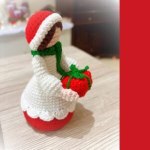crochet Christmas lady doll