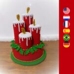 Centro de mesa com velas de Natal
