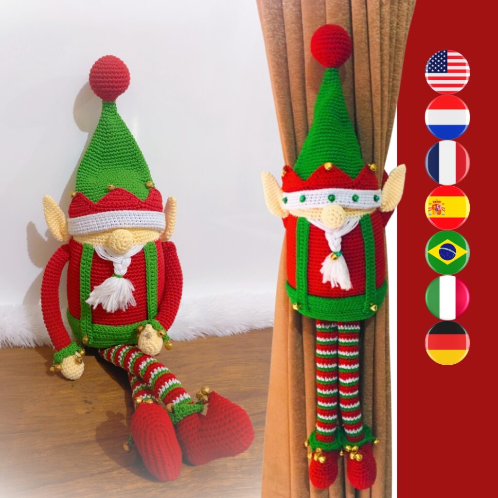 crochet Christmas elf gnome