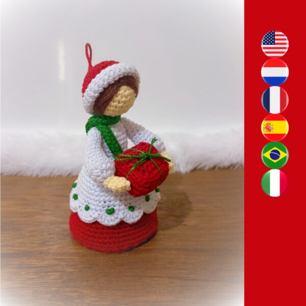 crochet Christmas lady doll