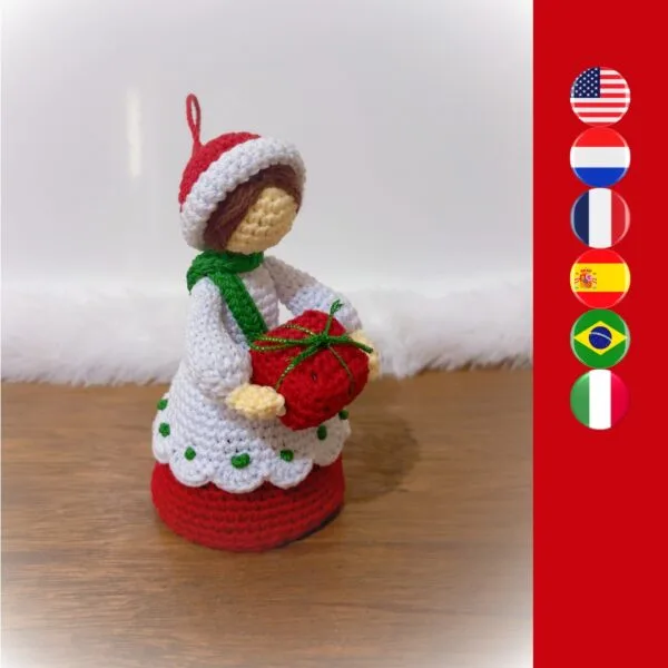 crochet Christmas lady doll