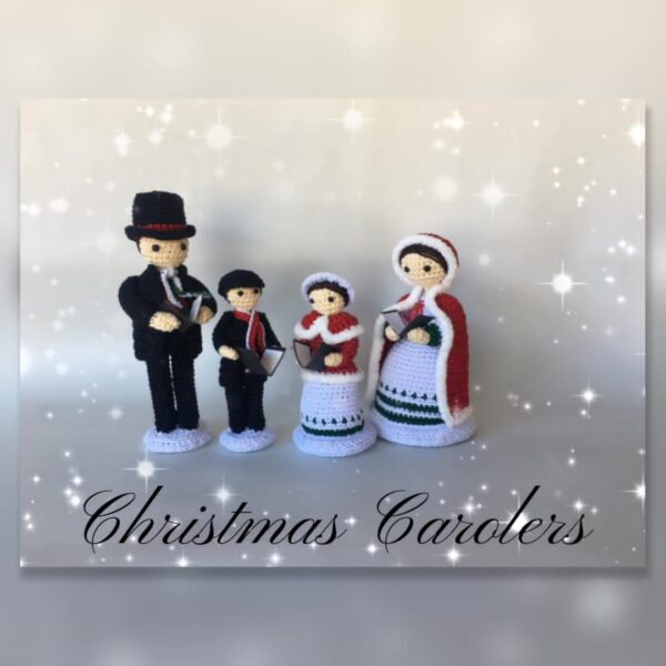 crochet Christmas carolers dolls