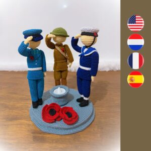 crochet soldiers with crochet poppy