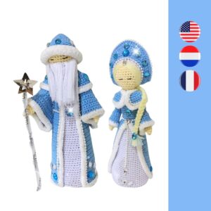 crochet grandfather Frost and the snow maiden