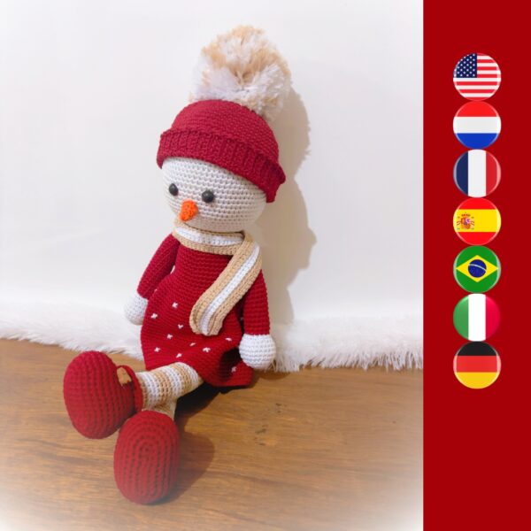 crochet snowman girl doll