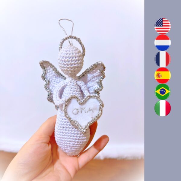 crochet memorial angel, crochet Christmas tree ornament