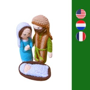 crochet Mary, Joseph and Jesus, crochet holy family, crochet nativity