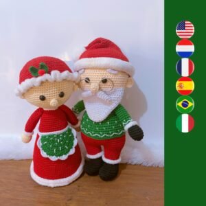 crochet Santa & Mrs Claus dolls