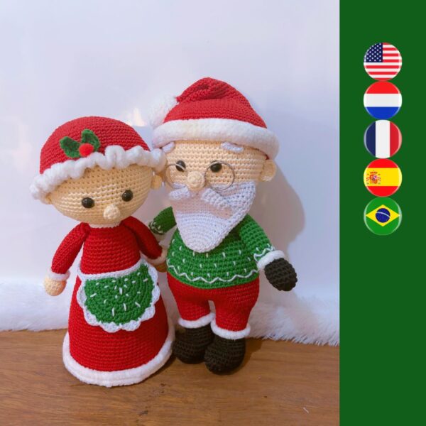 crochet Santa Claus and Mrs Claus