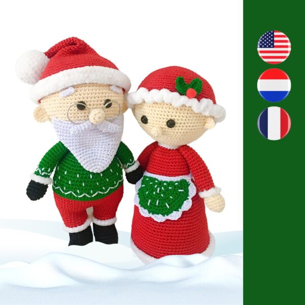 crochet Santa and crochet Mrs Claus