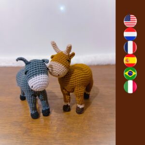 crochet nativity ox and donkey