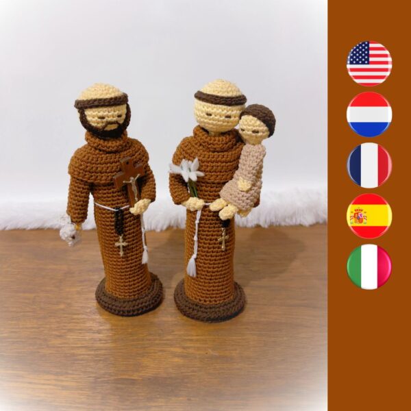 crochet St Francis of Assisi and St Anthony of Padua