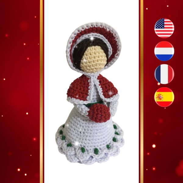 crochet Victorian Christmas lady