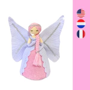 crochet fairy with pink hair