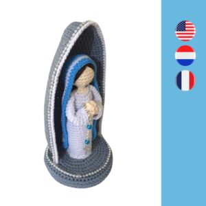 crochet Virgin Mary in grotto