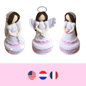crochet flower girl, angel, First Communion girl