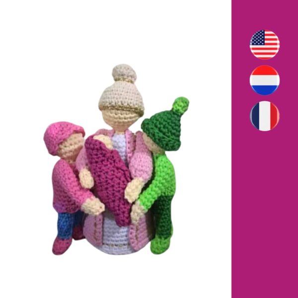crochet grandmother and grandkids