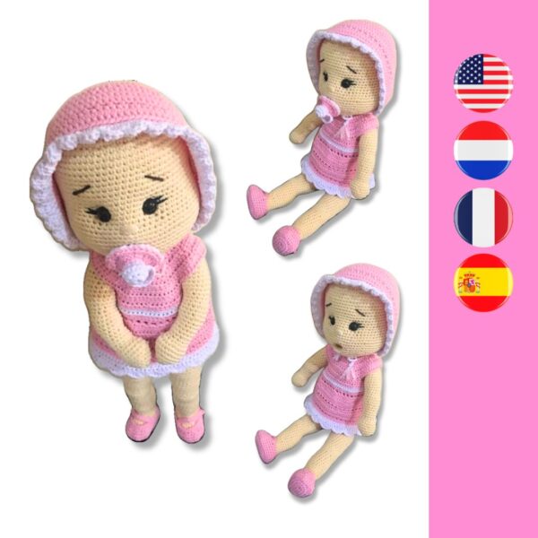 crochet baby doll with pacifier