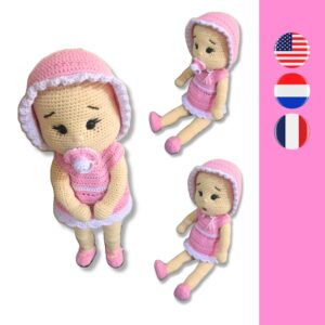 crochet baby doll with pacifier