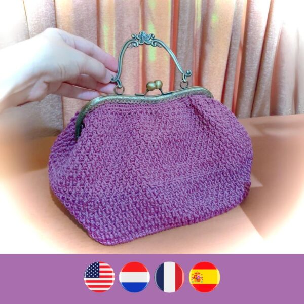 crochet handbag with metal clasp