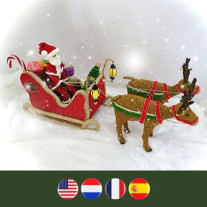 crochet Christmas sleigh with Santa