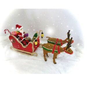 crochet Christmas sleigh with Santa