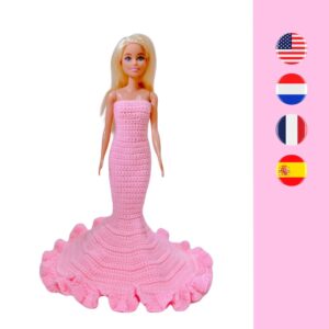 crochet strapless Barbie dress