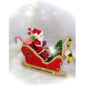 crochet Christmas sleigh with Santa