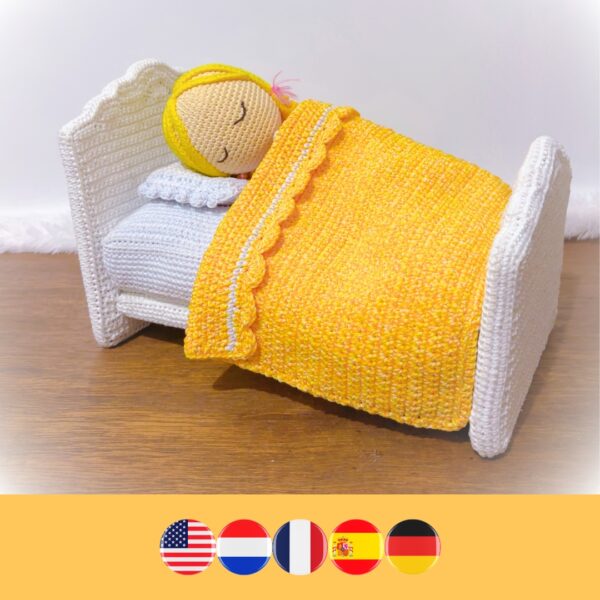 crochet doll in crochet bed