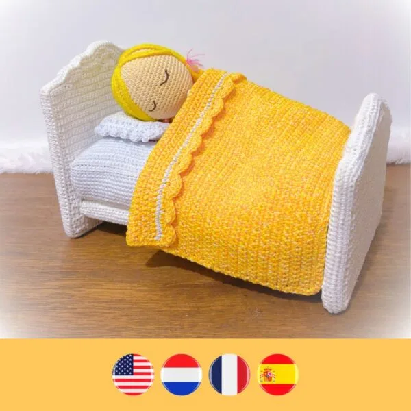 crochet doll in crochet bed