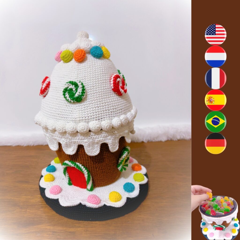 Candy Gingerbread crochet candy gingerbread house