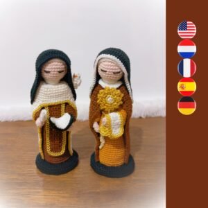 crochet version of St Clara and St Teresa of Avila
