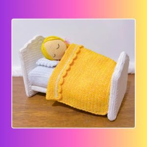crochet doll in crochet bed
