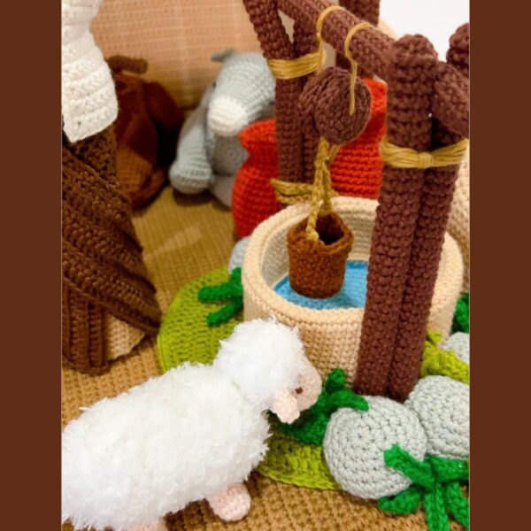 crochet nativity set well with sheep