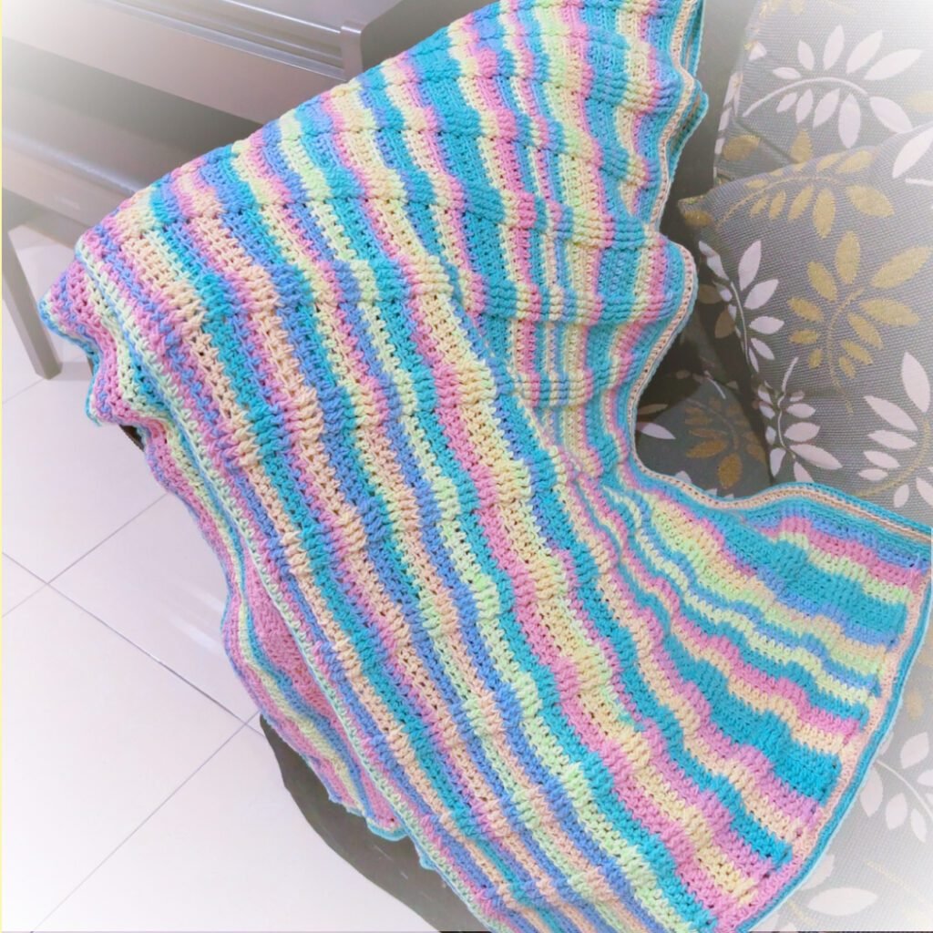 Rectangular crochet shawl