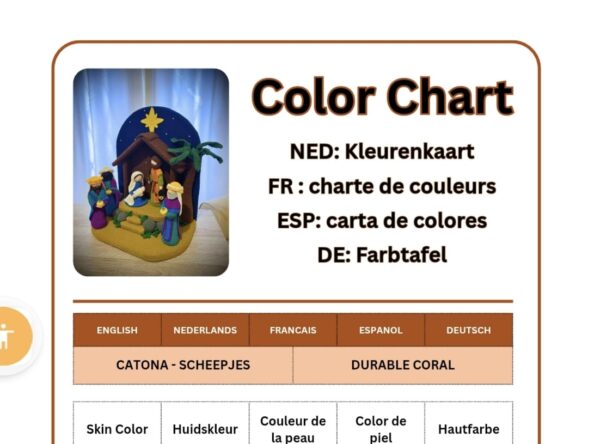 Noche Santa Nativity Set color chart preview