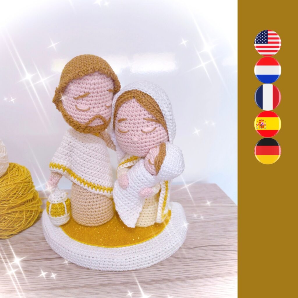 crochet nativity set, crochet Holy Family dolls