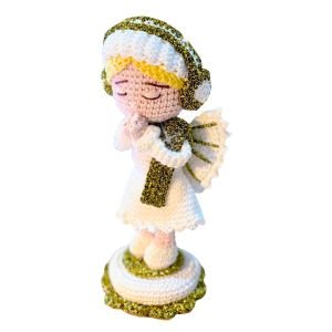 Angel Christmas girl crochet angel Christmas doll wearing head warmers