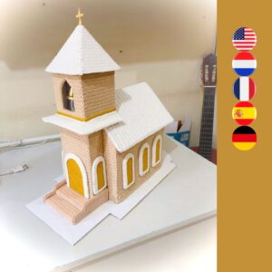 Iglesia de ganchillo con colores invernales